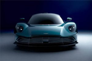 Blue Aston Martin Valhalla Front