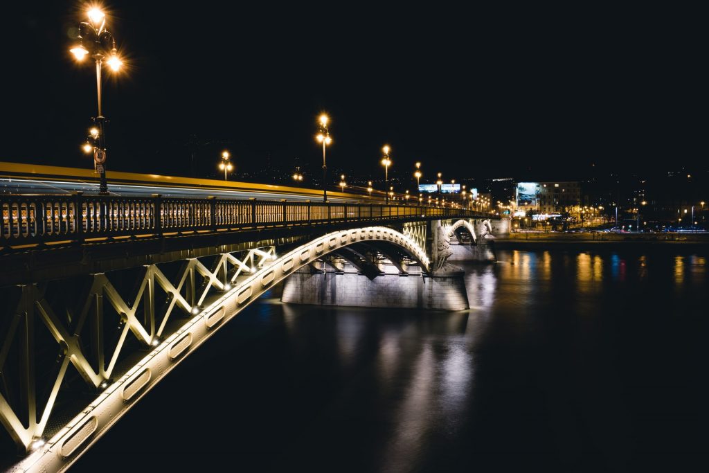 Margaret Bridge Budapest at Night Danube
