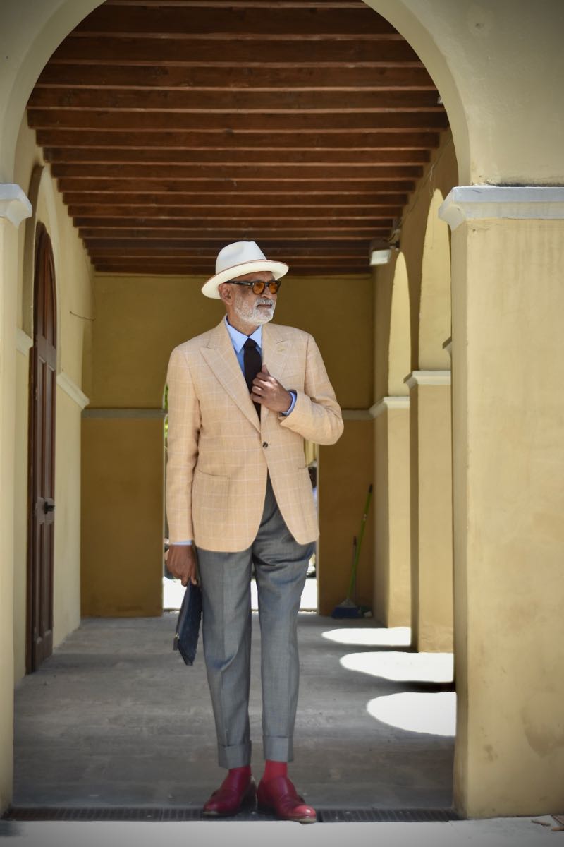 Man Wearing Formal Outfit at Pitti Como Florence