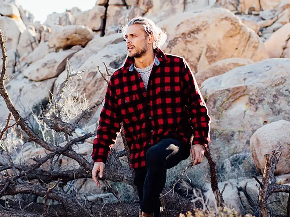 First Date Outfit for Men: Red Flannel Shirt