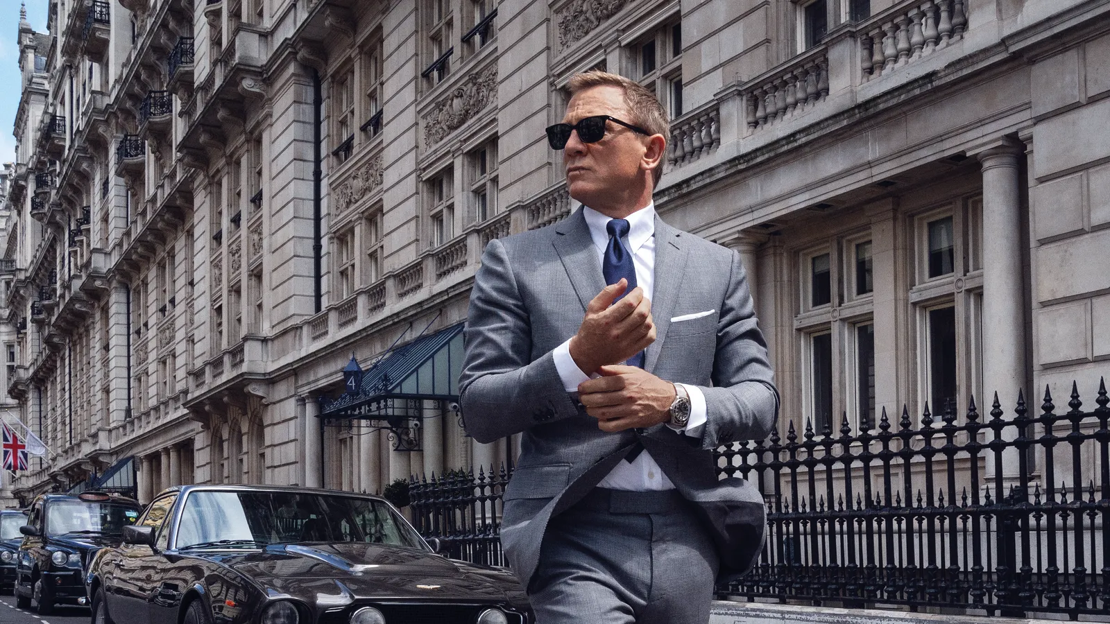 James Bond Wearing a Gray Suit