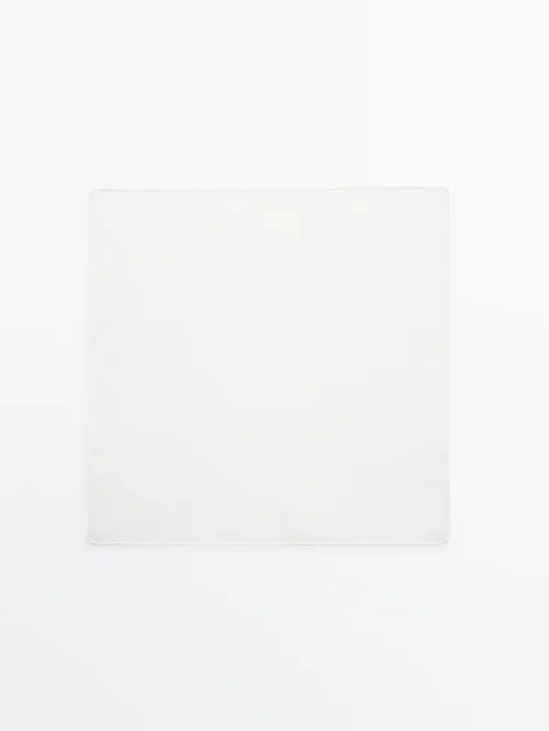 Massimo Dutti Plain White Pocket Square